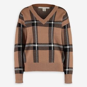 Max Studio Plaid Block warm  Sweater size L